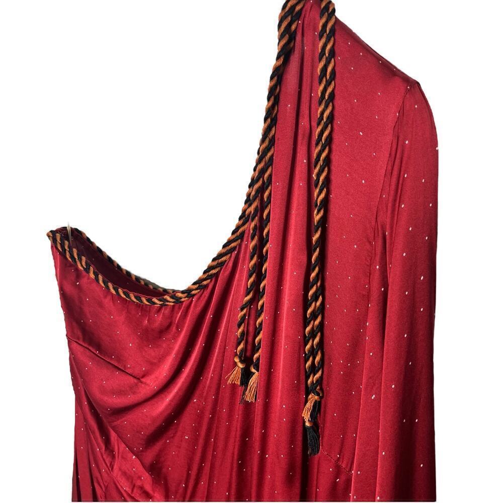 New Women’s Farm Rio x Anthropologie One Shoulder Satin Jumpsuit Size XL - Picture 4 of 12
